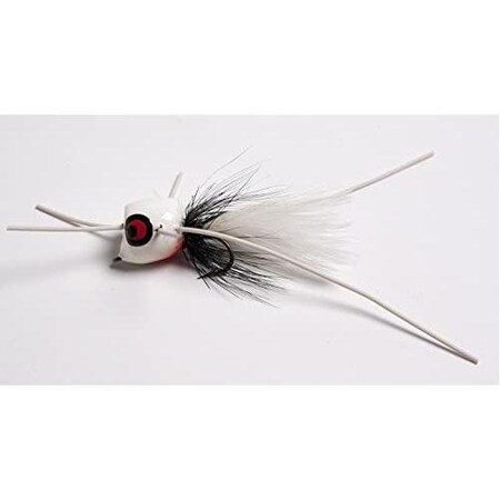 Betts Marathon Wiggle Popper Fly Popper, Sz 6 WhiteBlackWhite, Floating 401-6-1